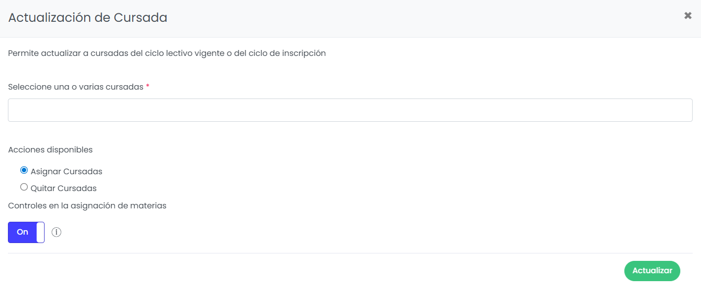 Actualizar cursadas