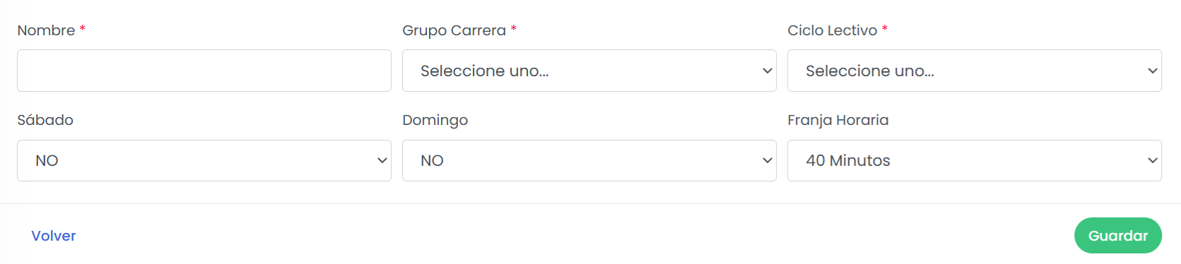Crear un nuevo cronograma