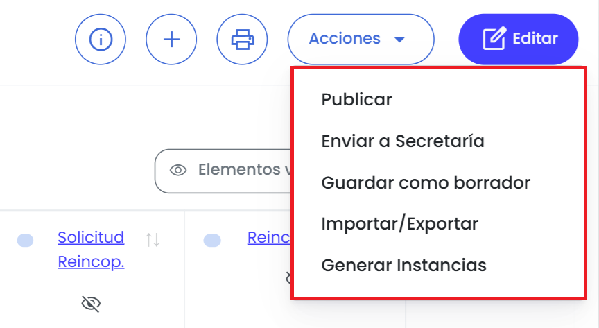 Cambiar el estado de las evaluaciones - opción 1