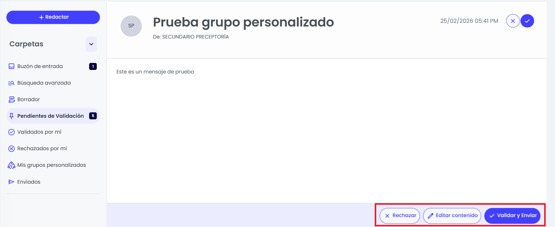 Circuito de validación