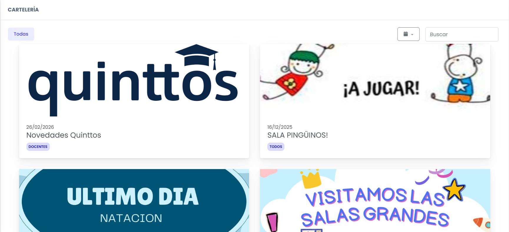 Visualización en cartelera