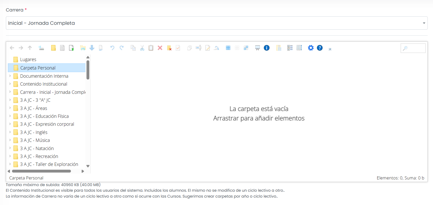 Organización de los archivos