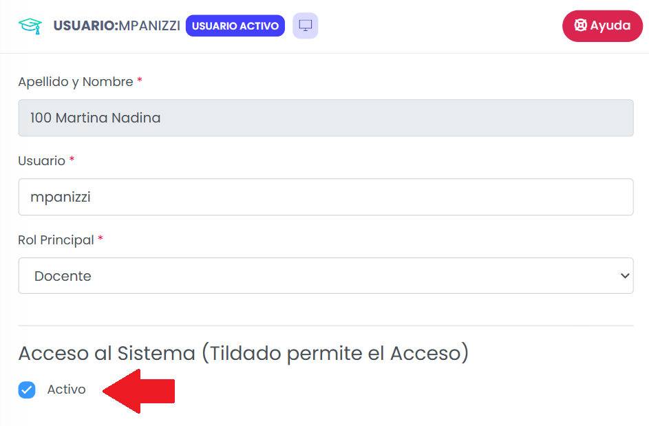 Habilitar o deshabilitar acceso