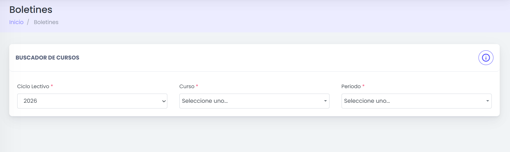 Completá los filtros de búsqueda