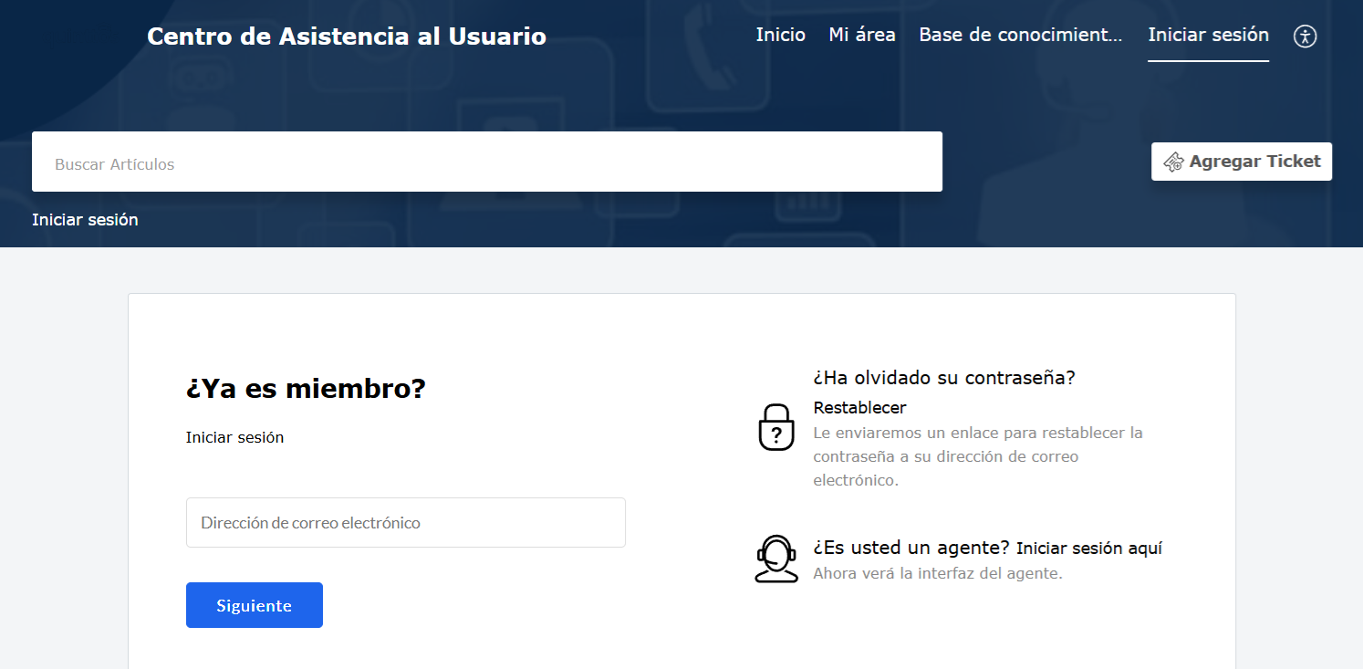 Accedé al portal de soporte de Quinttos