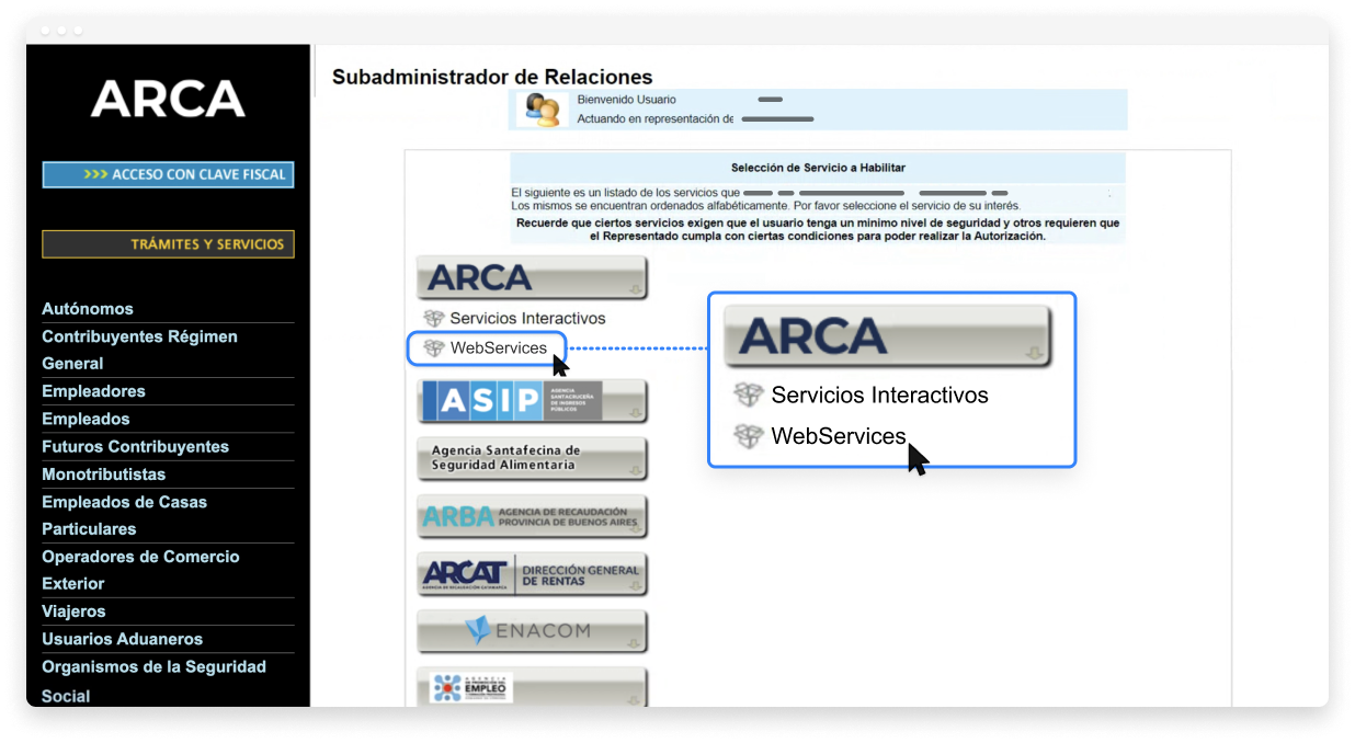 Vinculá el servicio de facturación electrónica