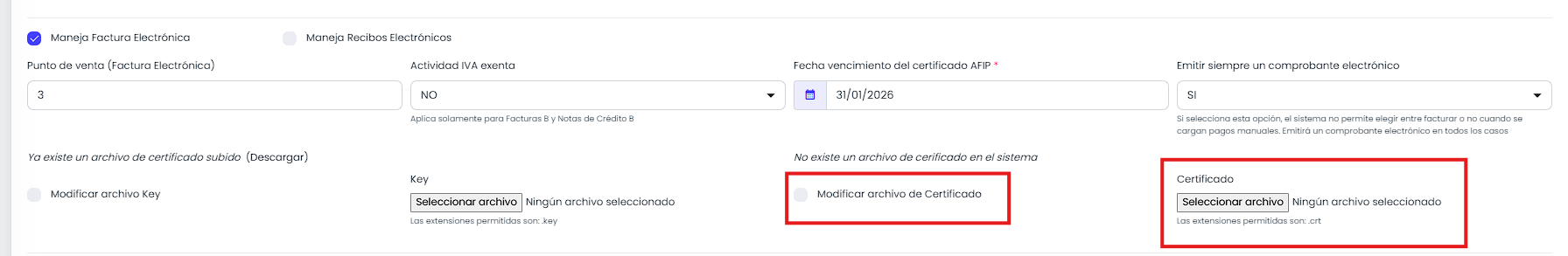 Cargá el certificado en quinttos