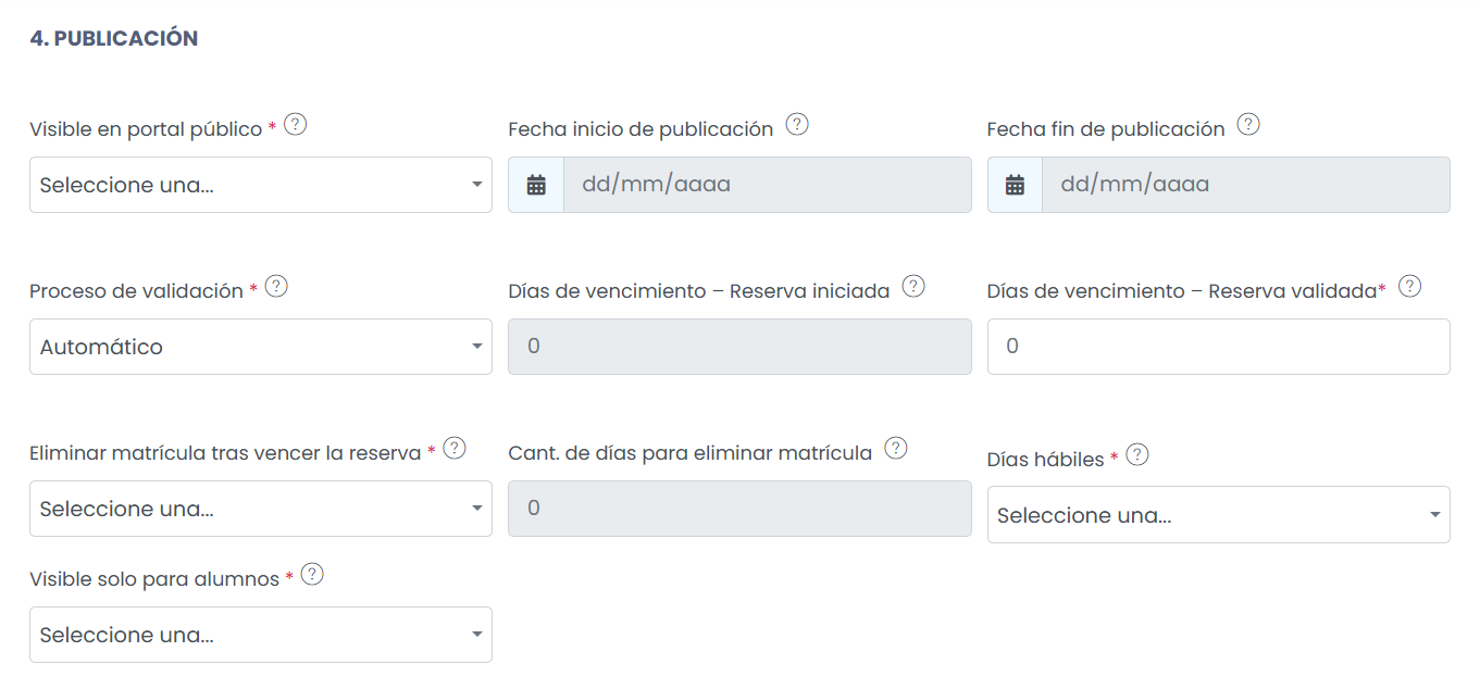 Configurá la publicación