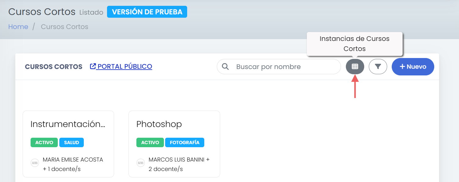 Ingresá al listado de instancias