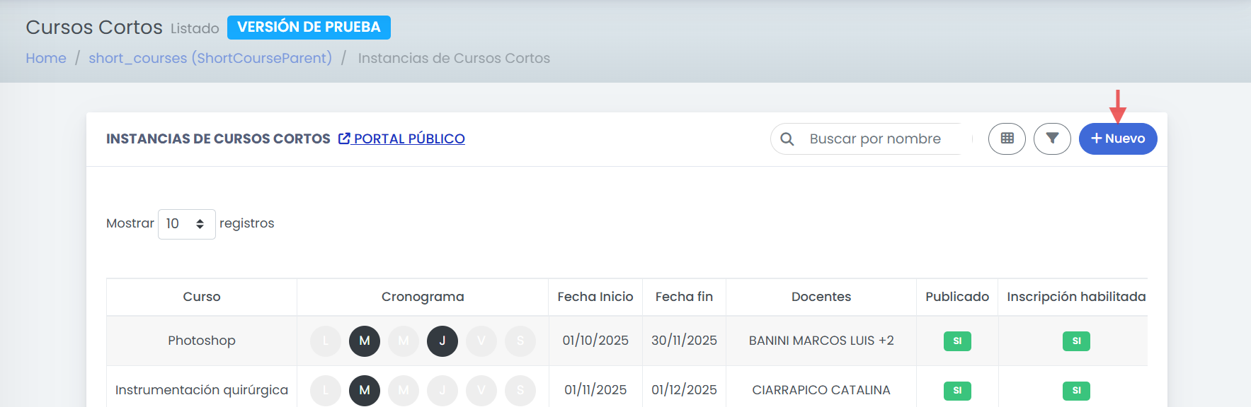 Creá una instancia