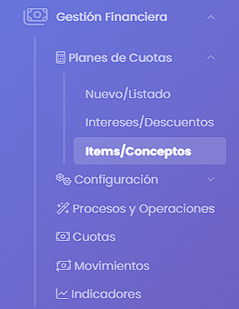 Accedé a Ítems/Conceptos