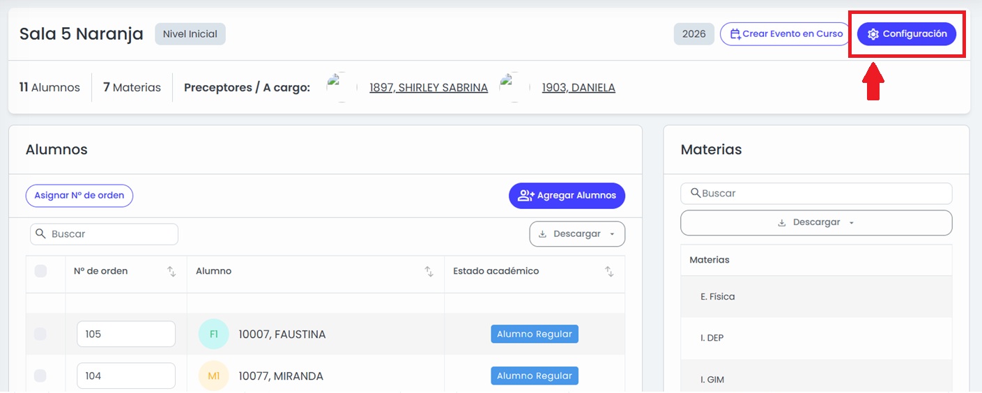 Accedé a la configuración.