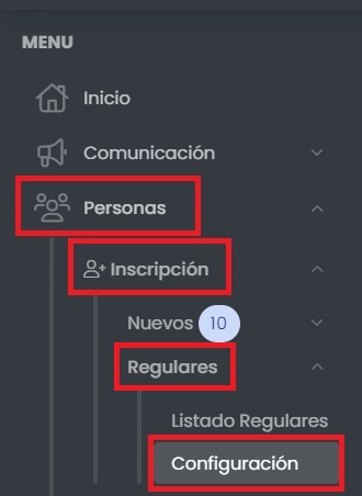 Ingresá a la configuración de reinscripciones.