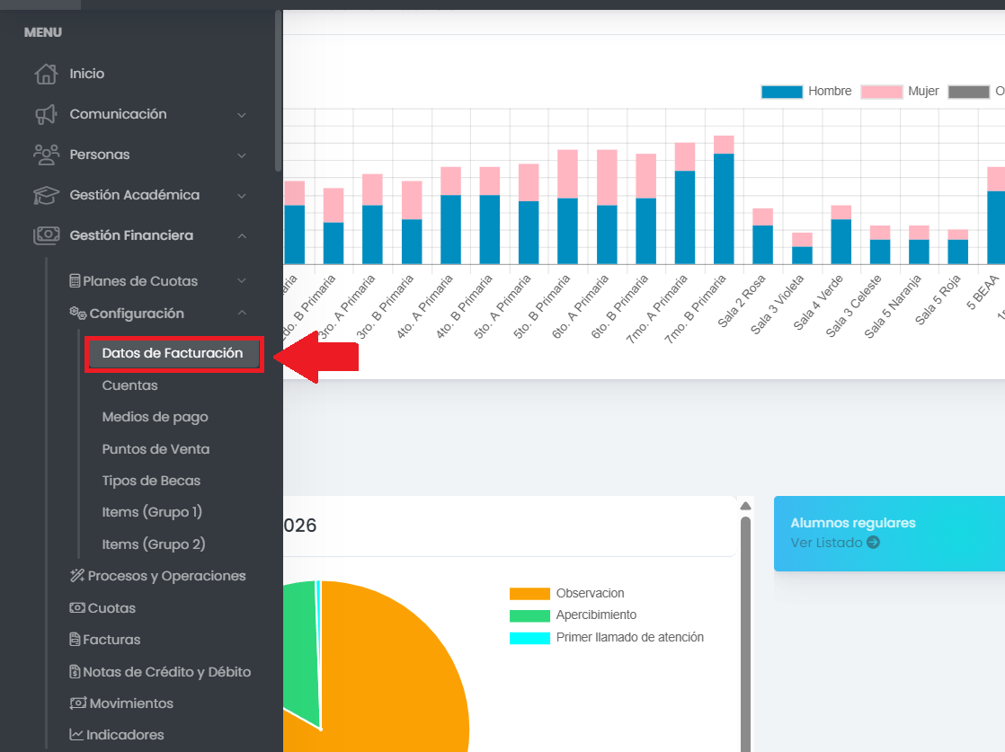 Ingresá a los datos de facturación