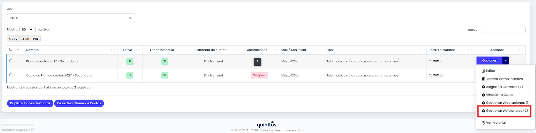 Opción 1: ingresá a los adicionales del plan
