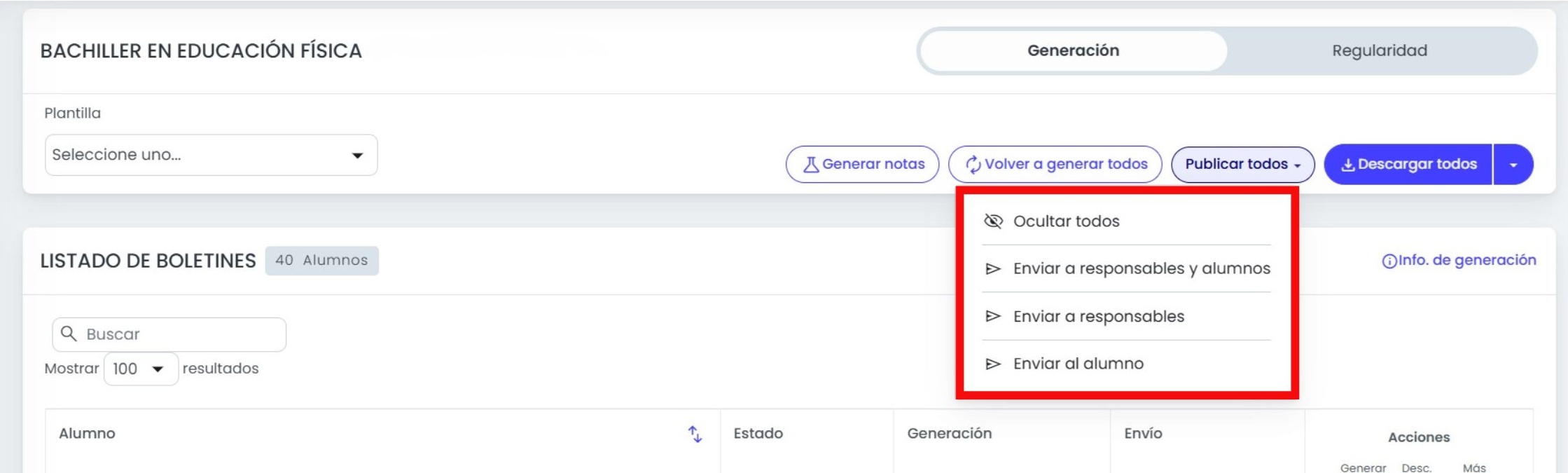 Publicá los boletines de forma masiva