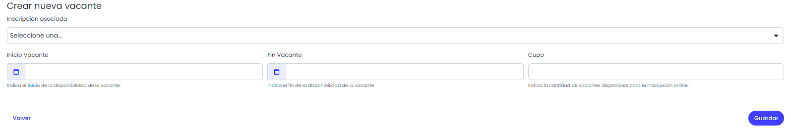 Asociá el turno a la inscripción y verificá la vacante.