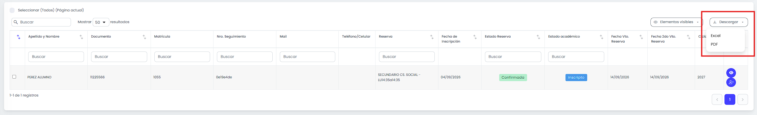 Descargá la información.