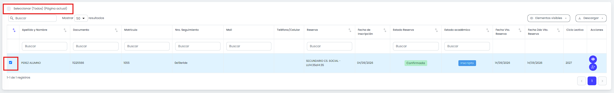 Seleccioná las reservas que quieras actualizar.