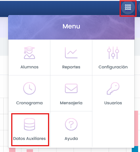 Ingresá a Datos Auxiliares