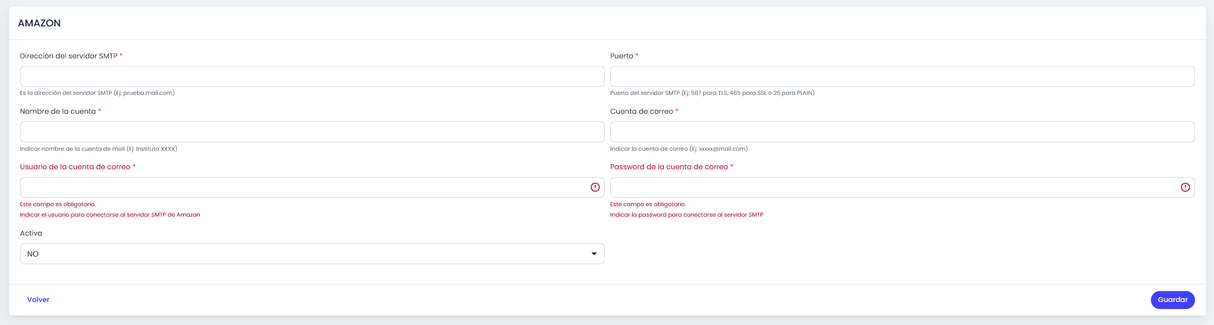 Si utilizás Amazon, prepará los datos de conexión
