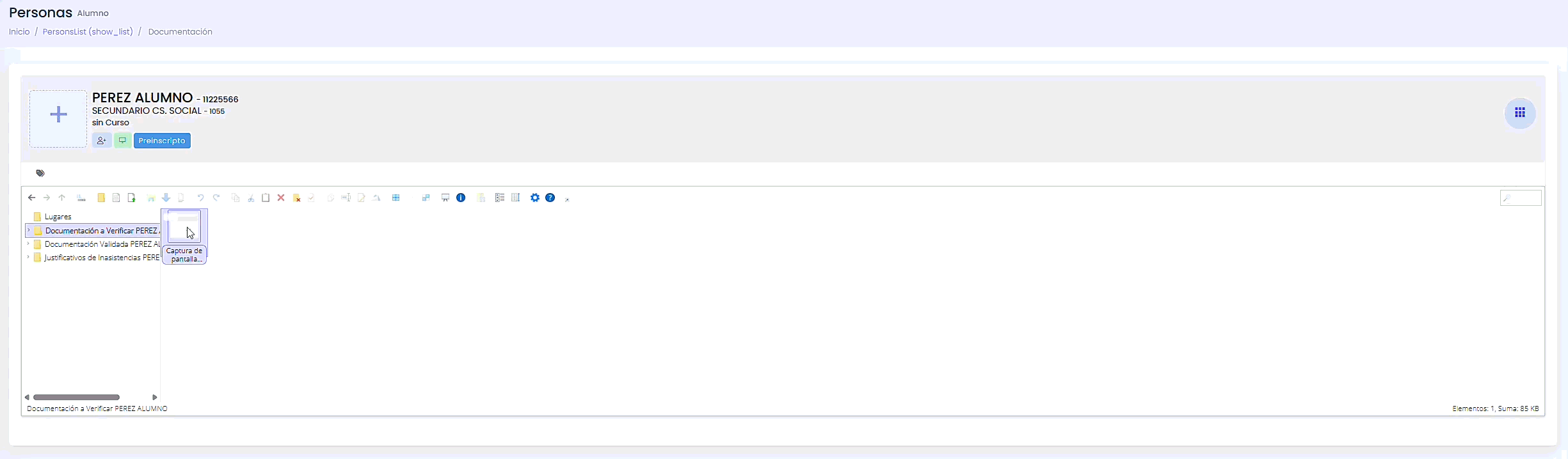 Validá los archivos recibidos.